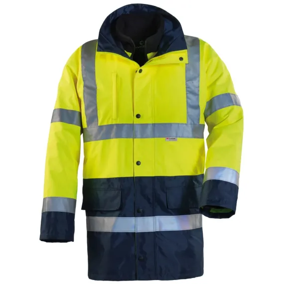 FLUO 4/1PE SÁRGA/KÉK KABÁT XS, Méret: XS