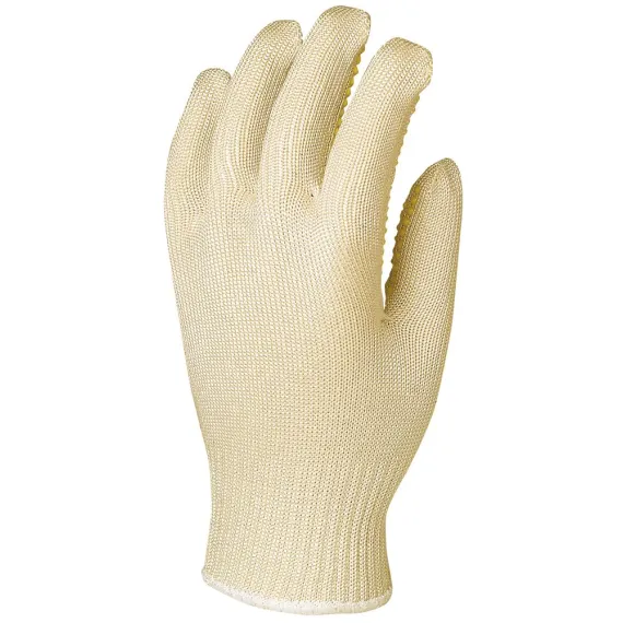KÖTÖTT VÉKONY FEHÉR ABRALON/NYLON KESZTYŰ, SÁRGA PÖTTYÖS 9, Méret: 9