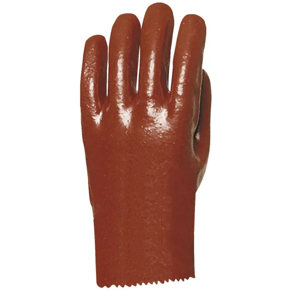 MÁRTOTT PVC KESZTYŰ, BORDÓ, SAV/LÚG/OLAJÁLLÓ, 27CM-ES 10, Méret: 10