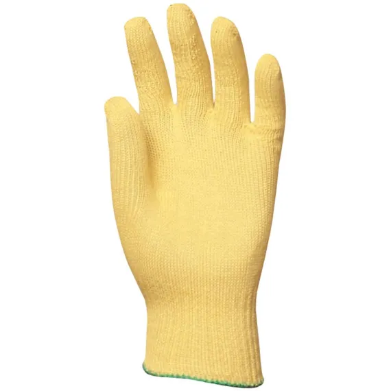 KÖTÖTT VÉKONY SÁRGA KEVLAR KESZTYŰ, VÁGÁSBIZTOS, HŐÁLLÓ 7, Méret: 7
