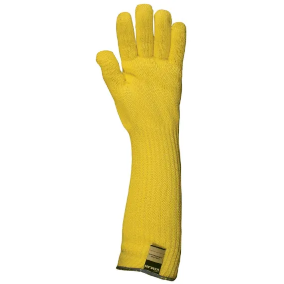 KÖTÖTT SÁRGA KEVLAR KESZTYŰ, 45 CM, 350°C, PAMUT BELSŐ 10, Méret: 10