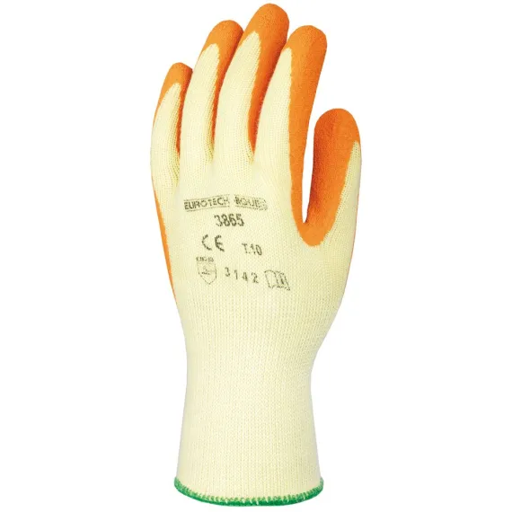 MÁRTOTT NARANCS LATEX KESZTYŰ, SÁRGA KÉZHÁT,CSÚSZÁSÁLLÓ 8, Méret: 8