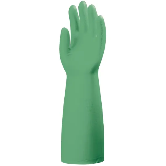 MÁRTOTT ZÖLD NITRIL KESZTYŰ, VEGYSZERÁLLÓ, 45CM/0,56MM 11, Méret: 11