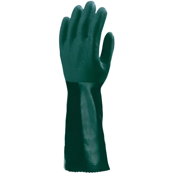 MÁRTOTT POLIMER KESZTYŰ, ZÖLD, VEGYSZERÁLLÓ, 40CM 10, Méret: 10