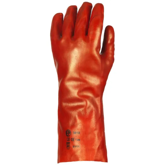 MÁRTOTT PVC KESZTYŰ, PIROS, 36CM HOSSZÚ 9, Méret: 9