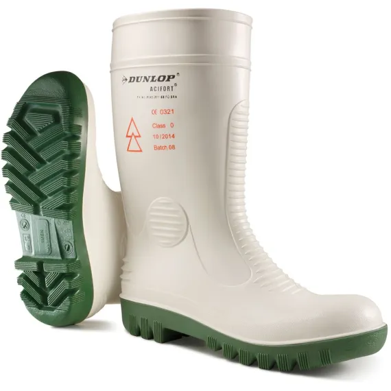 DUNLOP ACIFORT HIGH VOLTAGE FEHÉR VILLANYSZER. CSIZMA  44-45, Méret: 45