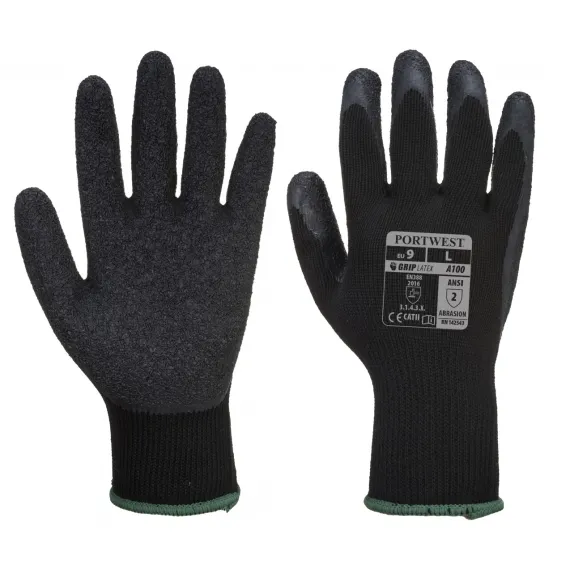 A100 - Latex mártott kesztyű - fekete - 8/M, Szín: fekete, Méret: 8/M