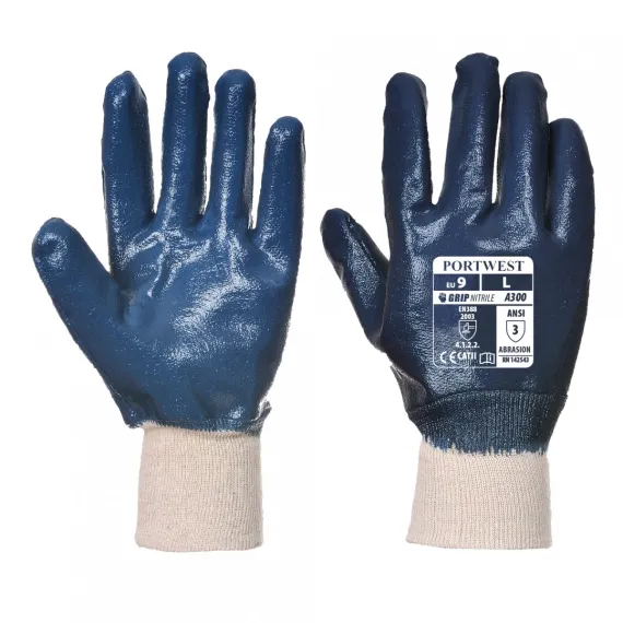 A300 - Nitril csuklóig mártott kesztyű - tengerészkék - 11/XXL, Szín: tengerészkék, Méret: 11/XXL
