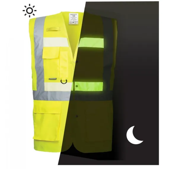 G476 - Glowtex vezetői mellény - sárga - XXL, Szín: sárga, Méret: XXL