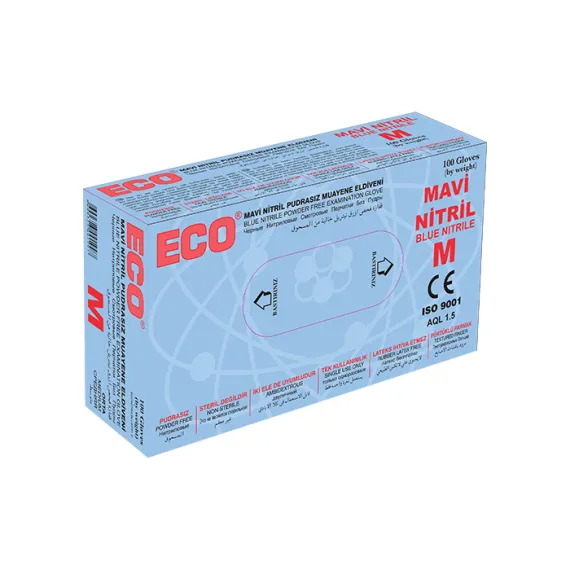 ECO Kék púdermentes nitril kesztyű - M