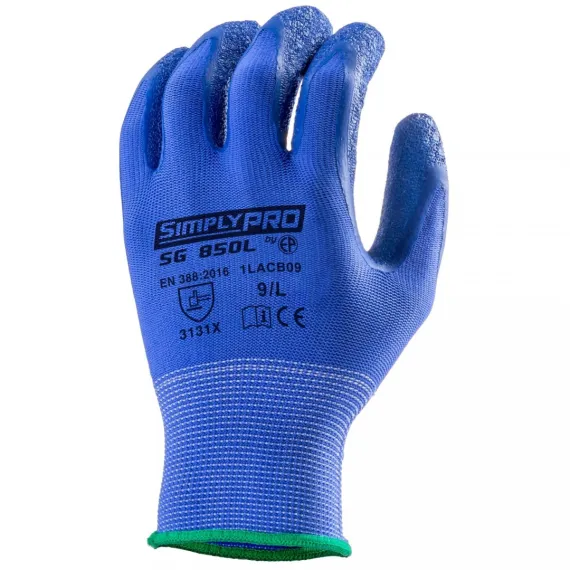 SZERELŐKESZTYŰ KÉK LATEX CSB TENYÉRREL-11, Méret: 11
