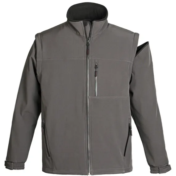 YANG 2/1 LEVEHETŐ UJJÚ FÉRFI SOFTSHELL KABÁT SZÜRKE-L, Méret: L