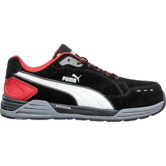 Puma Airtwist Blk Red Low S3 ESD HRO SRC munkavédelmi cipő - fekete/piros - 41, Szín: fekete/piros, Méret: 41