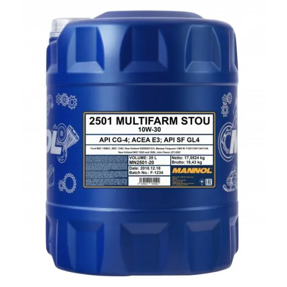 MANNOL MULTIFARM 10W30 20L STOU 10W30 CG-4 ACEA E3