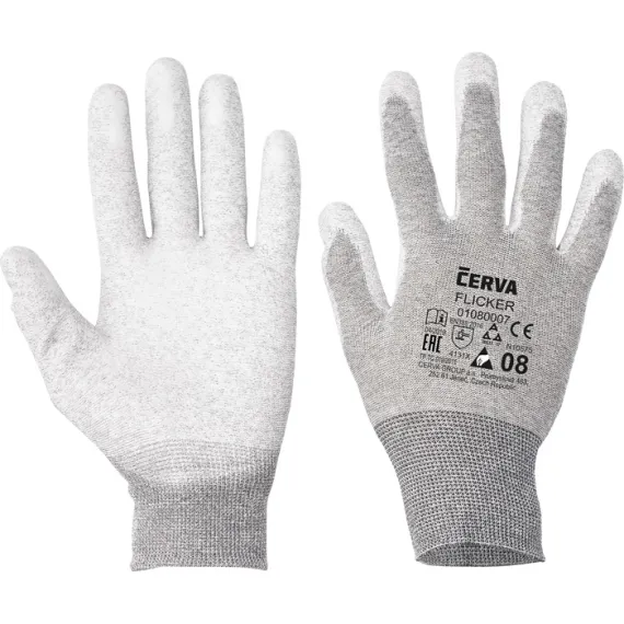 FLICKER kötött nylon, kesztyű PU AS - 6, Szín: Egyéb, Méret: 6