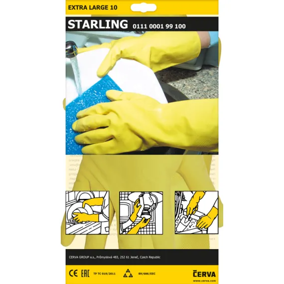 STARLING háztartási latex kesztyű - 10, Szín: Egyéb, Méret: 10