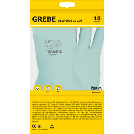 GREBE nitril kesztyű 33 cm -8, Szín: zöld, Méret: 8