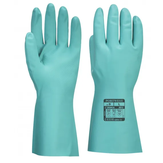 A812 - Nitrosafe Plus vegyszerálló kesztyű - zöld - 6/XS, Szín: zöld, Méret: 6/XS