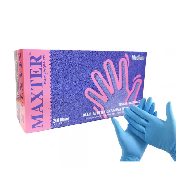 MAXTER Nitril kék púdermentes 3,6gr vizsgálókesztyű - S (200db/doboz)