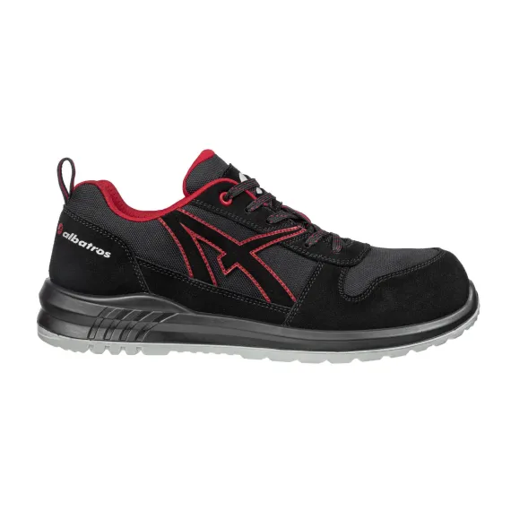 Albatros Clifton Low S3 SRC munkavédelmi cipő - fekete/piros - 42, Szín: fekete/piros, Méret: 42