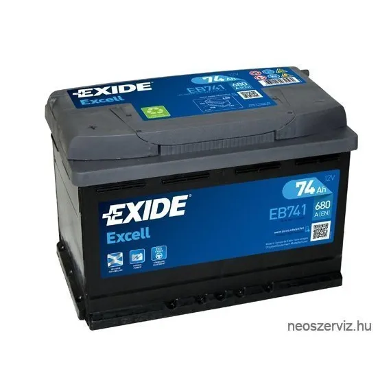 EXIDE EXCELL EB741 12V 74Ah 680A akkumulátor B+
