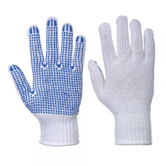 A111 - PVC pontozott kesztyű - fehér/kék - 7/S, Szín: fehér/kék, Méret: 7/S