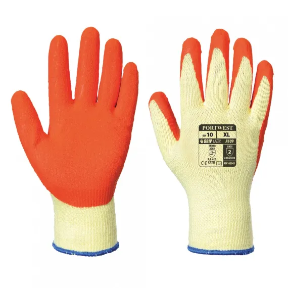 A109 - Mártott latex kesztyű (kisker csomagolás) - narancs - 10/XL, Szín: narancs, Méret: 10/XL