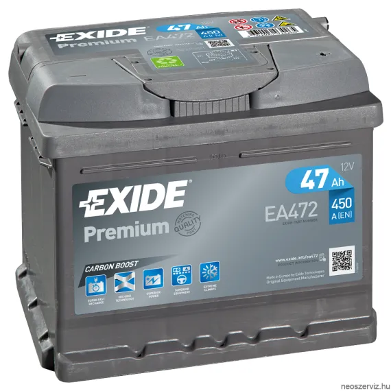 EXIDE PREMIUM EA472 12V 47Ah 450A akkumulátor J+
