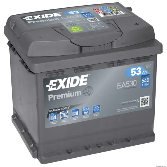 EXIDE PREMIUM EA530 12V 53Ah 540A akkumulátor J+
