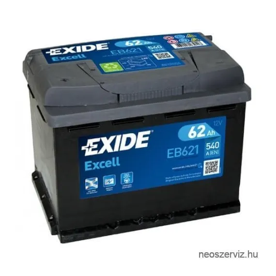 EXIDE EXCELL EB621 12V 62Ah 540A akkumulátor B+