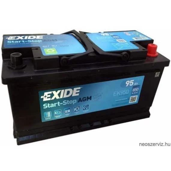 EXIDE AGM 12V 95Ah 850A akkumulátor J+ (EK950)