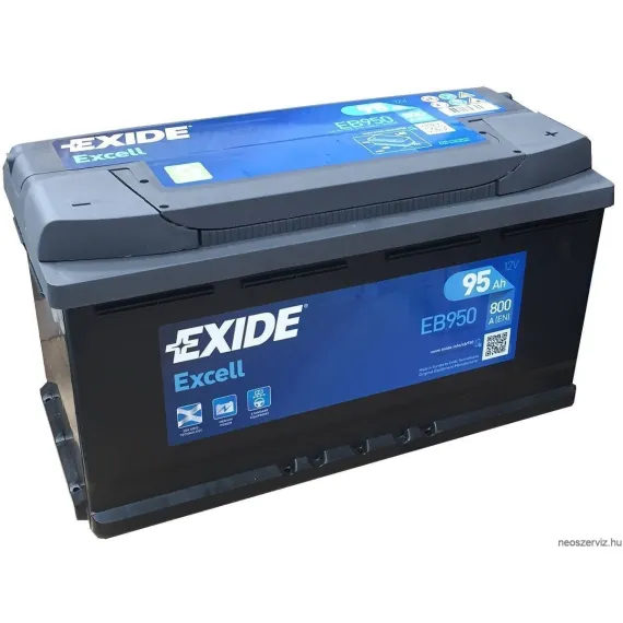 EXIDE EXCELL EB950 12V 95Ah 800A akkumulátor J+