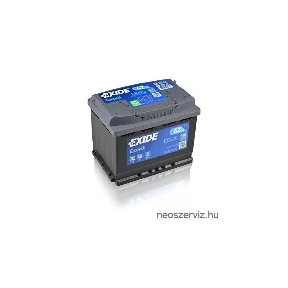EXIDE EXCELL EB620 12V 62Ah 540A akkumulátor J+