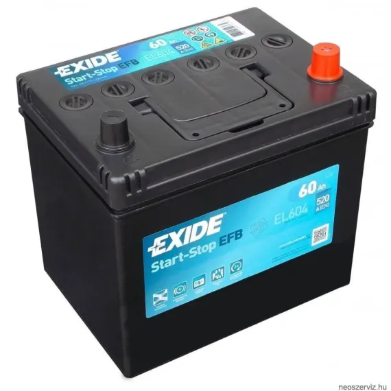 EXIDE ECM EL604 12V 60Ah 520A akkumulátor J+