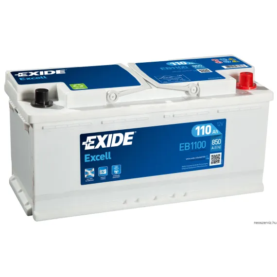 EXIDE EXCELL EB1100 12V 110Ah 850A akkumulátor J+
