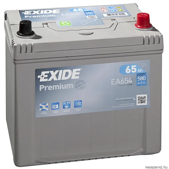 EXIDE PREMIUM EA654 12V 65Ah 580A akkumulátor J+ Japán