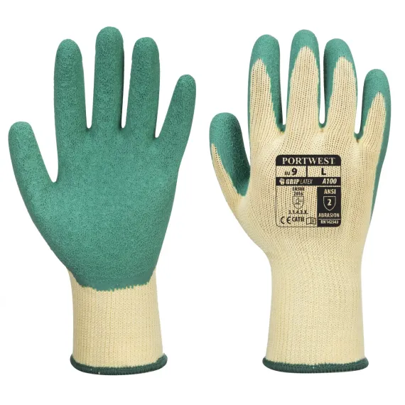 A100 - Mártott latex kesztyű - zöld - 8/M, Szín: zöld, Méret: 8/M