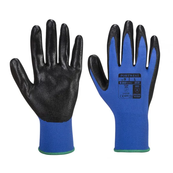 A320 - Nylon nitrilhab tenyérmártott kesztyű - kék - 11/XXL, Szín: kék, Méret: 11/XXL