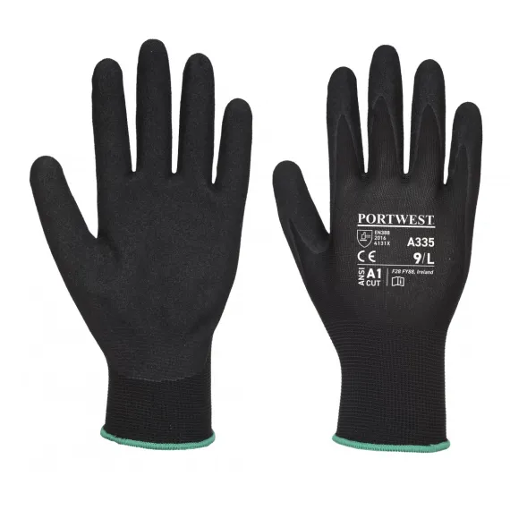 A335 - Dermi-Grip NPR15 Nitrile Sandy kesztyű - fekete - 11/XXL, Szín: fekete, Méret: 11/XXL