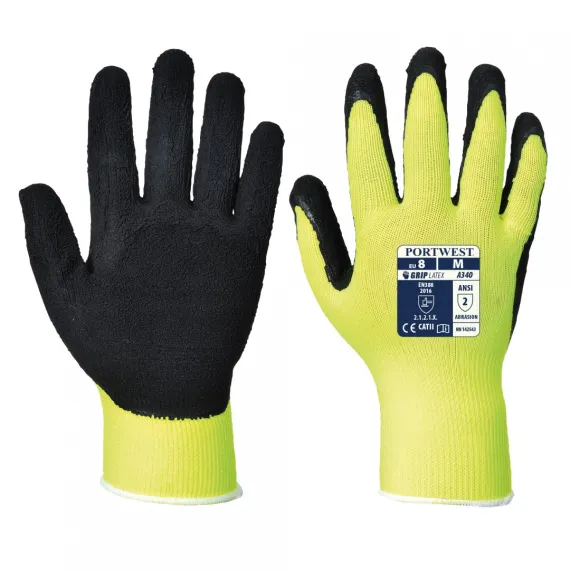 A340 - Hi-Vis Grip védőkesztyű - sárga - 6/XS, Szín: sárga, Méret: 6/XS