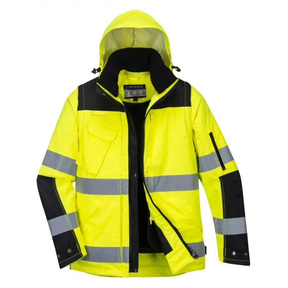 C469 - 3 az 1-ben kabát - sárga/fekete - XL, Szín: sárga/fekete, Méret: XL