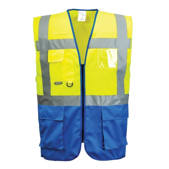 C476 - Vezetői mellény - sárga/királykék - 3XL, Szín: sárga/királykék, Méret: 3XL