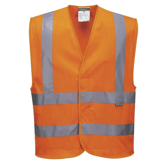C370 - MeshAir mellény betétekkel - narancs - XXL/3XL, Szín: narancs, Méret: XXL/3XL