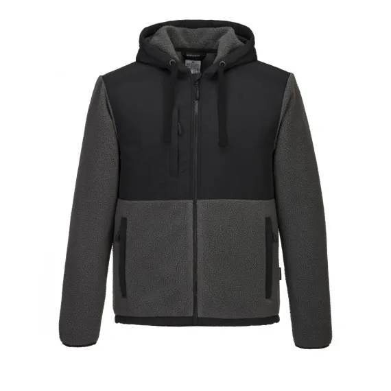 KX371 - KX3 Borg gyapjú kabát - fekete/szürke - 3XL, Szín: fekete/szürke, Méret: 3XL