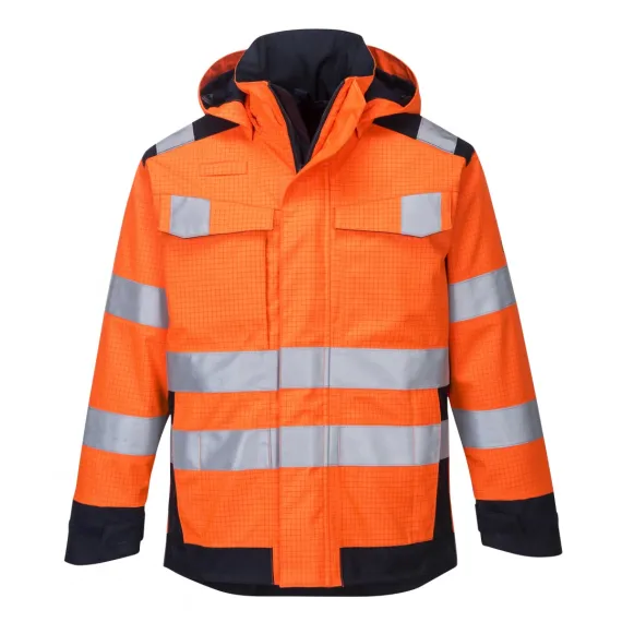 MV70 - Hi Vis MODAFLAME Rain Multi Norm Arc Kabát - narancs - L, Szín: narancs, Méret: L