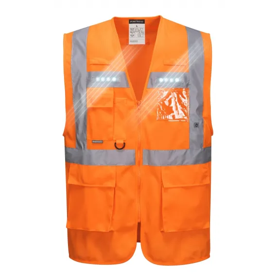 L476 - Orion LED vezetői mellény - narancs - 3XL, Szín: narancs, Méret: 3XL