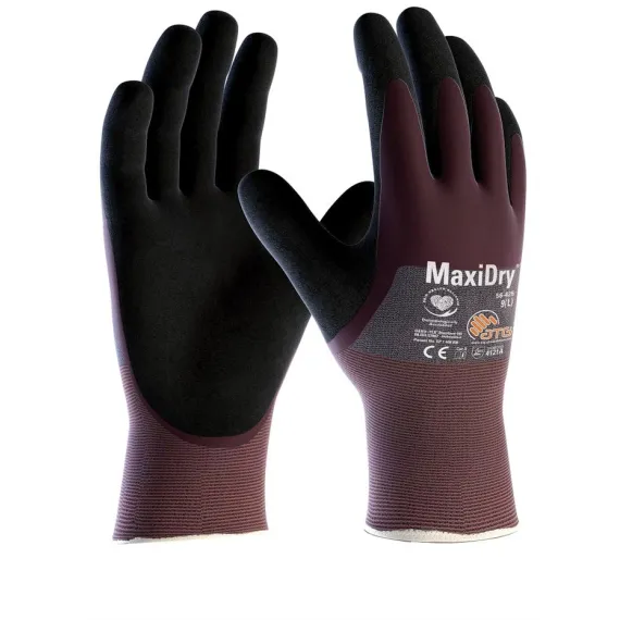 ATG MaxiDry mártott védőkesztyű - 56-425 - fekete - 8/M, Szín: fekete, Méret: 8/M