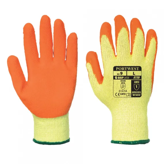 A150 - Mártott latex kesztyű (A100 öko verzió) - sárga/narancs - 9/L, Szín: sárga/narancs, Méret: 9/L