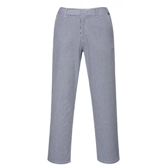 C075 - Barnet séf nadrág - kockás - kék/fehér kockás - XL, Szín: kék/fehér kockás, Méret: XL