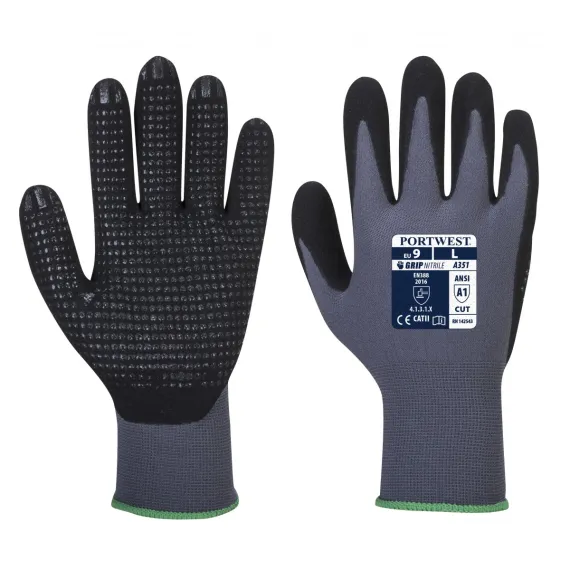 A351 - DermiFlex Plus védőkesztyű - fekete - 8/M, Szín: fekete, Méret: 8/M